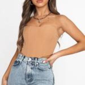 Tan Corset Top - White Fox Boutique